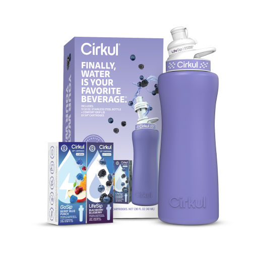 32oz. Matte Periwinkle Stainless Steel Bottle Starter Kit M7