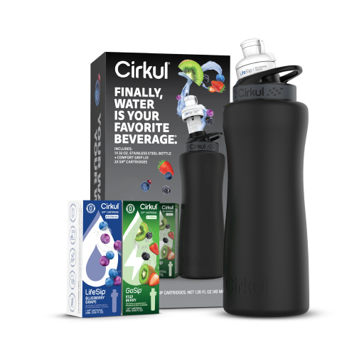 32oz. Matte Black Stainless Steel Bottle Starter Kit K8